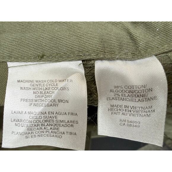 Jones New York Signature Woman Olive Green Stretch Cargo Pants Zip Ankle 14W - Picture 6 of 6